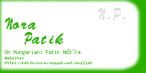 nora patik business card